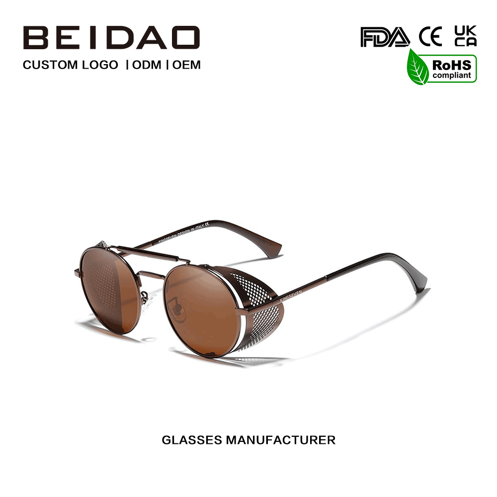 పురుషుల పాతకాలపు రౌండ్ పంక్ సన్ గ్లాసెస్ డ్రైవింగ్